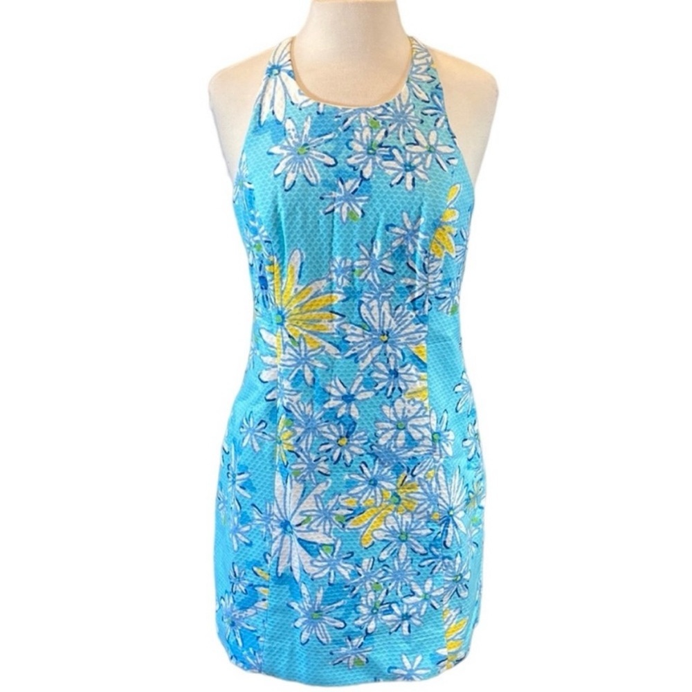Lilly Pulitzer Grayes Breakwater Blue Daisy Shift Dress Size 2 Dance All Over - Picture 3 of 13